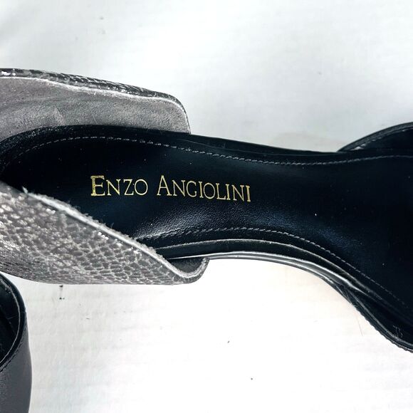 Enzo Angiolini Womens 6.5M Black Pointed Toe Kitten Heel Pumps Gothic Dressy - Picture 8 of 14